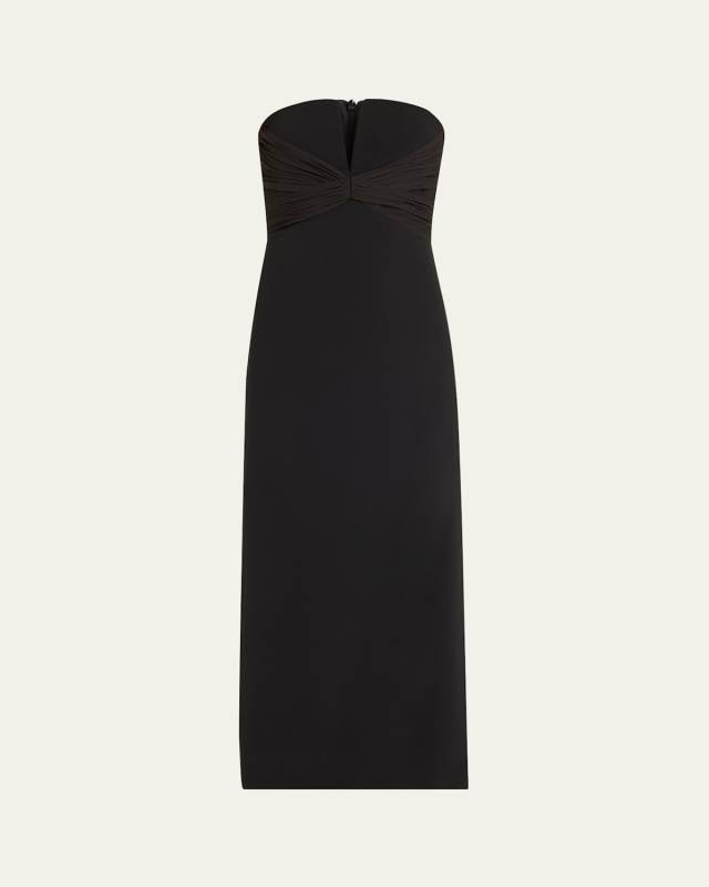 Marguerite Strapless Plunge Midi Dress